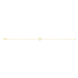 Heart Station 19cm Bracelet in 9ct Yellow Gold