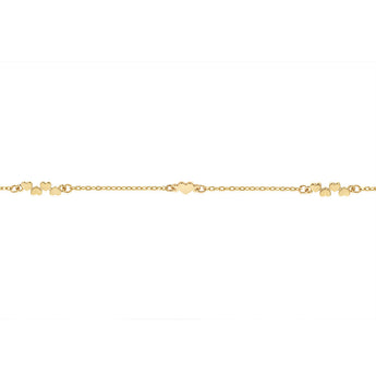 Mini Heart 19cm Bracelet in 9ct Yellow Gold