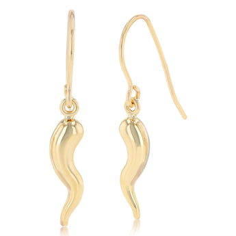 Wave Drop Earrings in 9ct Yellow Gold