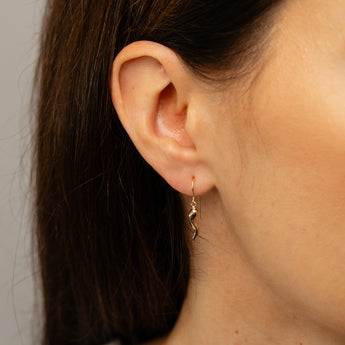Wave Drop Earrings in 9ct Yellow Gold