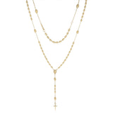 Rosary Cross 50cm Necklace in 9ct Yellow Gold