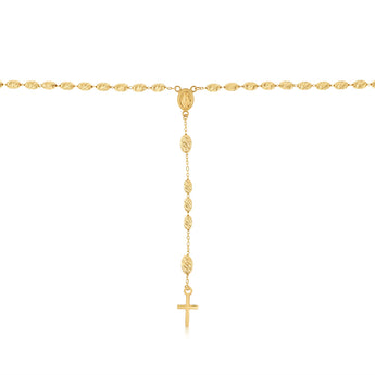 Rosary Cross 50cm Necklace in 9ct Yellow Gold