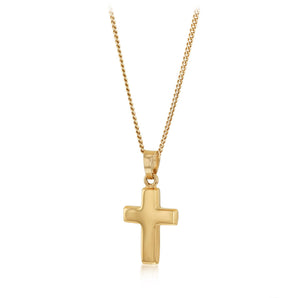 Textured Cross Pendant in 9ct Yellow Gold