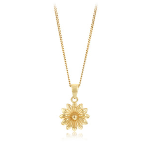 Floral Sun Pendant in 9ct Yellow Gold