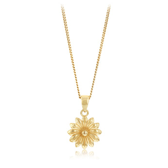 Floral Sun Pendant in 9ct Yellow Gold