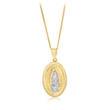 Lady of Grace Pendant in 9ct Yellow and White Gold