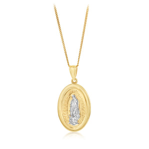 Lady of Grace Pendant in 9ct Yellow and White Gold