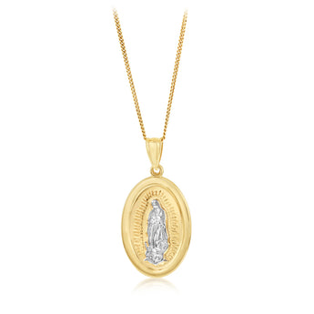 Lady of Grace Pendant in 9ct Yellow and White Gold