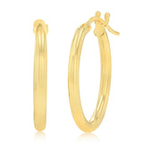 15mm Plain Hoop Earrings in 9ct Yellow Gold