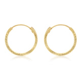 Dicut 13mm Sleeper Earrings in 9ct Yellow Gold