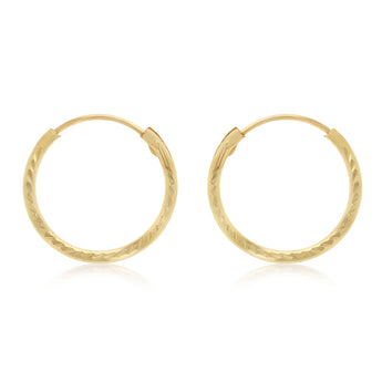Dicut 13mm Sleeper Earrings in 9ct Yellow Gold