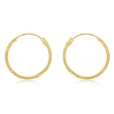 Dicut 15mm Sleeper Earrings in 9ct Yellow Gold