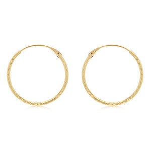 Dicut 18mm Sleeper Earrings in 9ct Yellow Gold