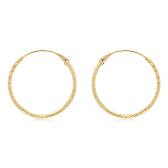Dicut 18mm Sleeper Earrings in 9ct Yellow Gold