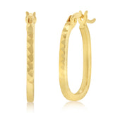 Small Oval Hoop Earrings in 9ct Yellow Gold