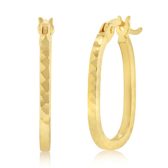 Small Oval Hoop Earrings in 9ct Yellow Gold