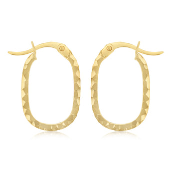 Small Oval Hoop Earrings in 9ct Yellow Gold