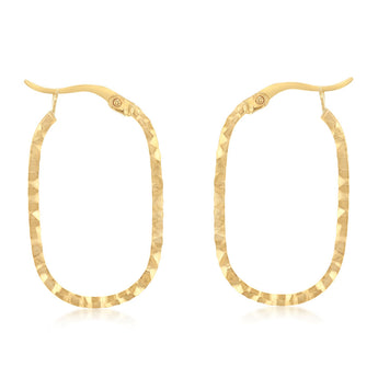 Medium Oval Hoop Earrings in 9ct Yellow Gold