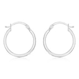 9ct White Gold Alluring Hoop Earrings