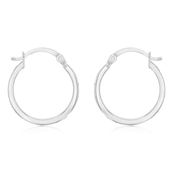 9ct White Gold Alluring Hoop Earrings