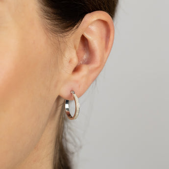9ct White Gold Alluring Hoop Earrings