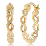 Twisted Creole Hoop Earrings in 9ct Yellow Gold