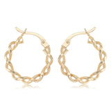 Twisted Creole Hoop Earrings in 9ct Yellow Gold