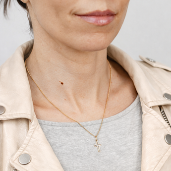 Cross Cutout Pendant in 9ct Yellow Gold