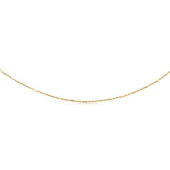 30 Gauge Hollow Dicut Figarope 45cm Chain in 9ct Yellow Gold