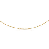 50 Gauge Hollow Dicut Figarope 45cm Chain in 9ct Yellow Gold