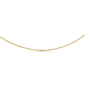 50 Gauge Hollow Dicut Figarope 45cm Chain in 9ct Yellow Gold