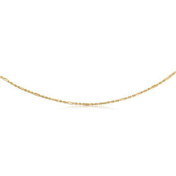 50 Gauge Hollow Dicut Figarope 45cm Chain in 9ct Yellow Gold