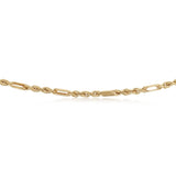 50 Gauge Hollow Dicut Figarope 45cm Chain in 9ct Yellow Gold