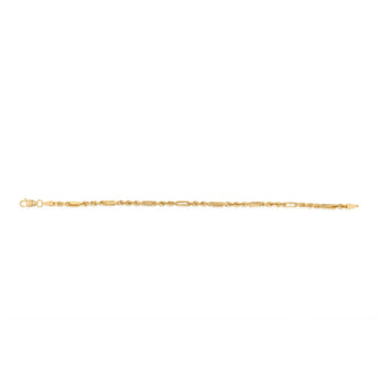 50 Gauge Hollow Dicut Figarope 18cm Bracelet in 9ct Yellow Gold