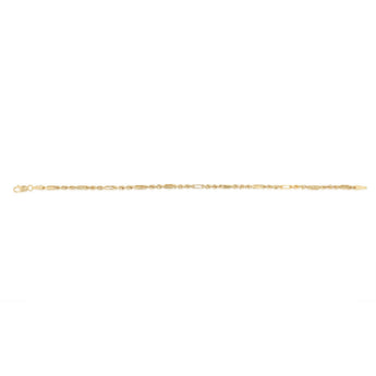 30 Gauge Hollow Dicut Figarope 18cm Bracelet in 9ct Yellow Gold