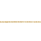 30 Gauge Hollow Dicut Figarope 18cm Bracelet in 9ct Yellow Gold