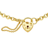 Padlock Hollow Belcher 18cm Bracelet in 9ct Yellow Gold