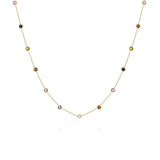Multicolour Cubic Zirconia 43CM Adjustable Chain in 9ct Yellow Gold