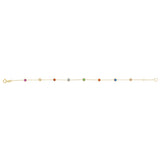Multicolour Cubic Zirconia 18-19CM Adjustable Bracelet in 9ct Yellow Gold