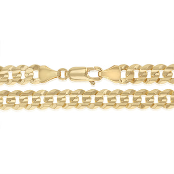 Flat Curb 19cm Bracelet in 9ct Yellow Gold