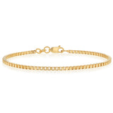 9ct Yellow Gold Diamond Cut Box Chain 19cm Bracelet