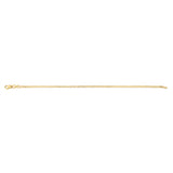 9ct Yellow Gold Diamond Cut Box Chain 19cm Bracelet