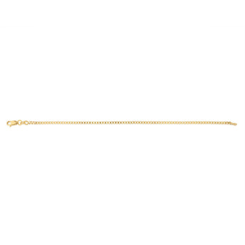 9ct Yellow Gold Diamond Cut Box Chain 19cm Bracelet