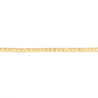 9ct Yellow Gold Diamond Cut Box Chain 19cm Bracelet