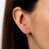 9ct Yellow Gold Heart Dicut Hoop Earrings