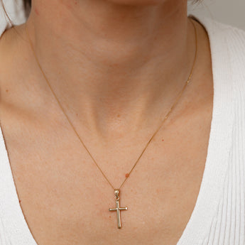9ct Yellow Gold Plain Cross Pendant