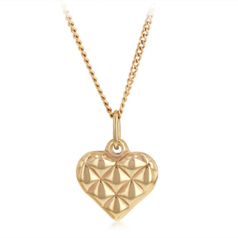 9ct Yellow Gold Heart Dicut Pendant