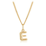 9ct Yellow Gold Initial 'E' Puffed Pendant