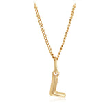 9ct Yellow Gold Initial 'L' Puffed Pendant