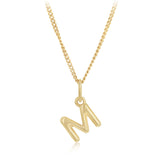9ct Yellow Gold Initial 'M' Puffed Pendant